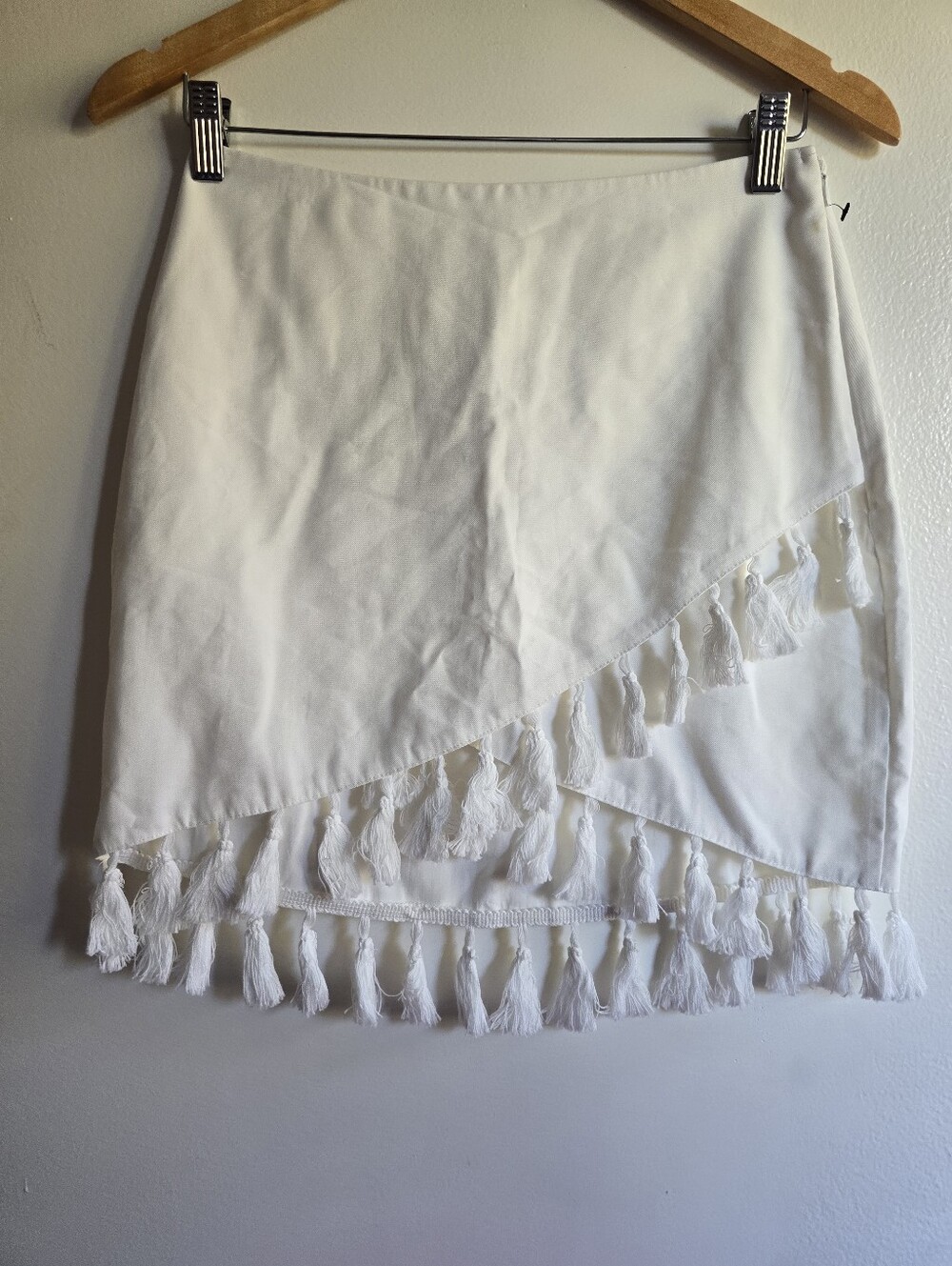 NWT! Vici × Fate, La Casa Wrap Tassel Skirt - Cream, Size Small, MSRP $48
